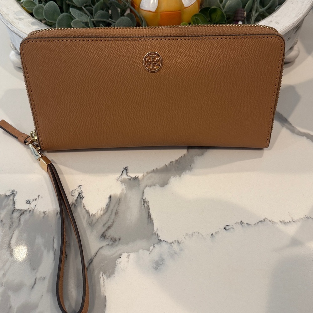Tory Burch Tan Wristlet Wallet